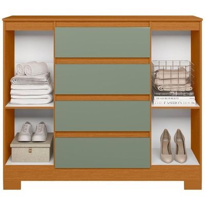 Cômoda Sapateira 2 Portas 4 Gavetas Multiuso Cinamomo