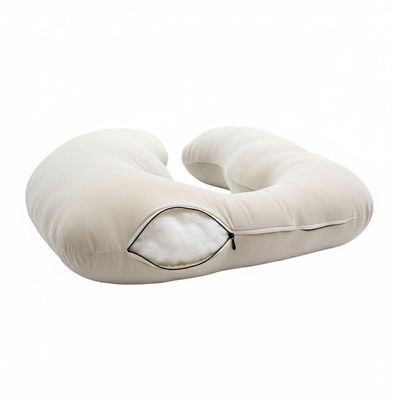 Almofada Travesseiro De Corpo Gestante Relaxante Isa Grande Macia Veludo Bege Claro - Desk Design