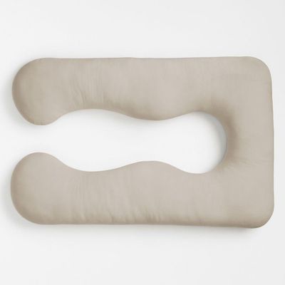 Almofada Travesseiro De Corpo Gestante Relaxante Isa Grande Macia Veludo Bege Claro - Desk Design