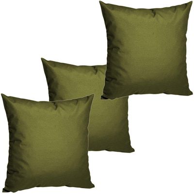 3 Almofadas Cheias P/ Sofá Decorativas Impermeáveis Pequena Verde Olivia