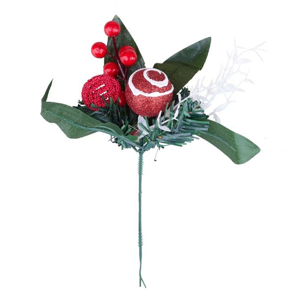 Pick Natalino Frutos e Bola Le Verde e Vermelho 18cm