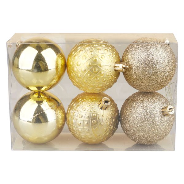 Kit Bola de Natal Elegance Dourada 6 Unidades 6cm Kit Bola de Natal Elegance Dourada 6 Unidades 6cm