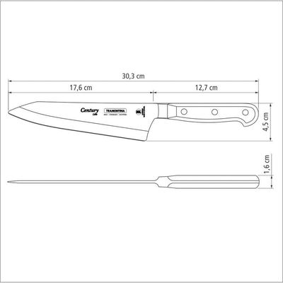 Faca Fatiar Picar Tramontina Century Inox Cabo Policarbonato 7 Tramontina