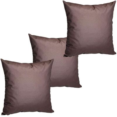 3 Almofadas Cheias Para Sofá Decorativas Impermeáveis Grande Marrom