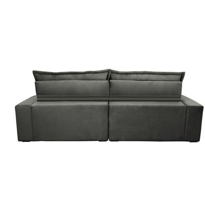 Sofa Retrátil E Reclinável Cama Inbox Soft Tecido Suede Cinza
