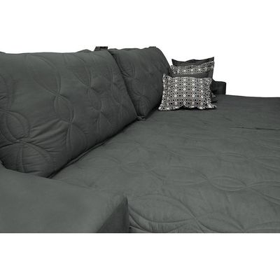 Sofá Retrátil E Reclinável 2,72m Com Molas Ensacadas Cama Inbox Supreme Tecido Suede Velusoft Cinza