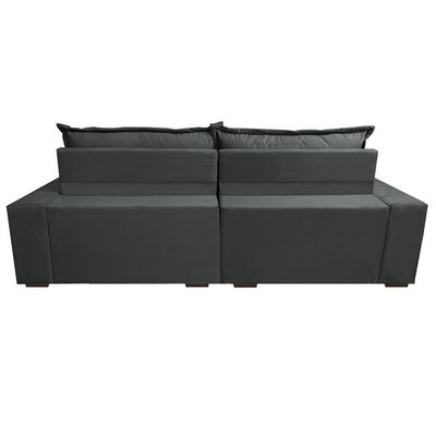 Sofá Retrátil E Reclinável 2,72m Com Molas Ensacadas Cama Inbox Supreme Tecido Suede Velusoft Cinza