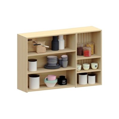 Armário Aéreo 100% Mdf 2 Portas Com Nicho 120cm Aura Luciane Carvalho/cinza Cristal