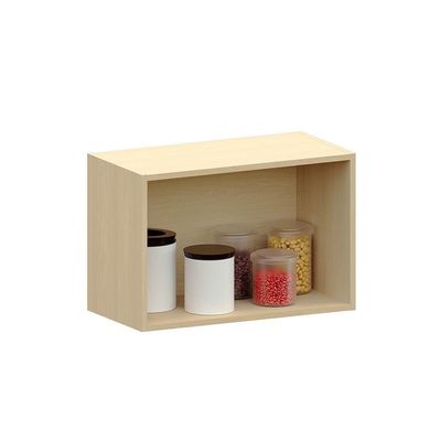 Armário Aéreo Para Geladeira 100% Mdf 2 Portas 60cm Aura Luc Carvalho/cinza Cristal