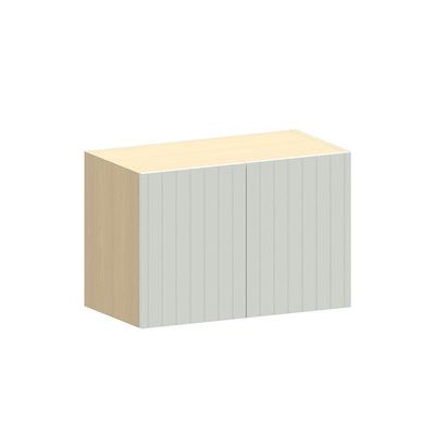 Armário Aéreo Para Geladeira 100% Mdf 2 Portas 60cm Aura Luc Carvalho/cinza Cristal