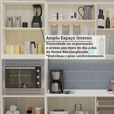 Cozinha Modulada Compacta 4 Peças Com Tampo Art Luciane Móve Pátina-cinza Cristal