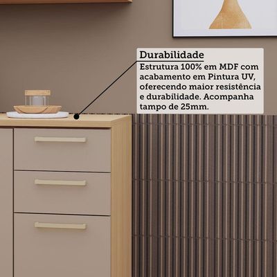 Cozinha Completa 100% Mdf 6 Pçs 310cm Duna Luciane Móveis Freijó-cinammon