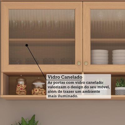 Cozinha Completa 100% Mdf 6 Pçs 310cm Duna Luciane Móveis Freijó-cinammon