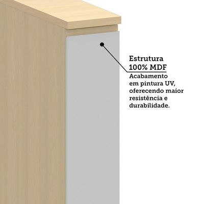 Balcão De Cozinha 100% Mdf 1 Pt 20cm Aura Luciane Móveis Carvalho/cinza Cristal