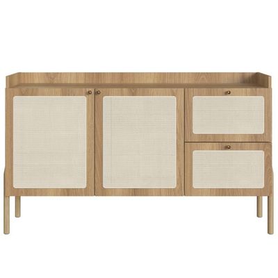 Balcão Buffet 139cm Com Pés De Madeira Oslo - Hanover