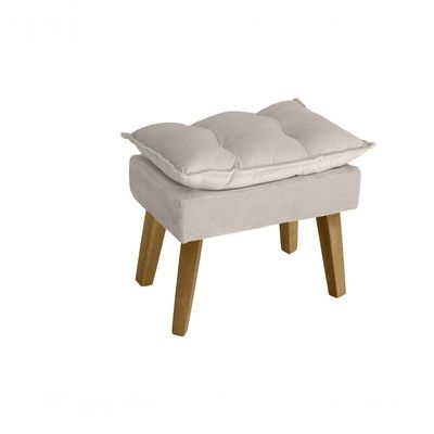 Poltrona Com Puff Opala Glamour Super Confortável Para Descanso Ou Amamentação Bege
