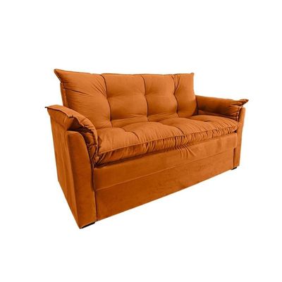 Sofá Small 3 Lugares Conforto 160cm Suede Cobre Herrero Decor Cobre