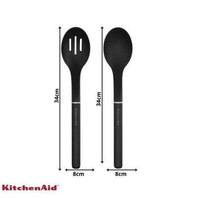 Jogo Colher Perfurada E Sólida Multiuso Preto Kitchenaid