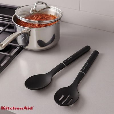 Jogo Colher Perfurada E Sólida Multiuso Preto Kitchenaid