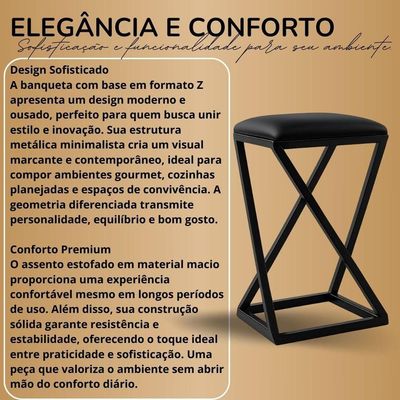 Kit 3 Banco Banqueta Baixa Bistrô Cozinha 50 Cm Bancada Corino Marrom