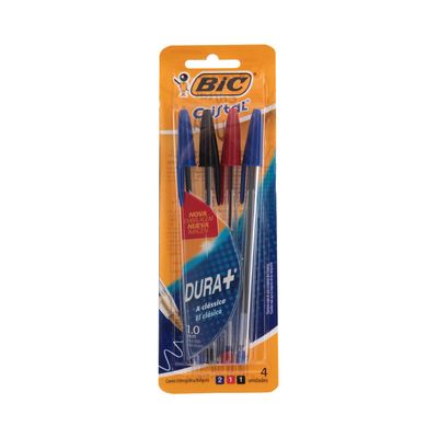 Caneta Esferográfica Bic Dura Mais 1.0mm Colors com 4 Unidades