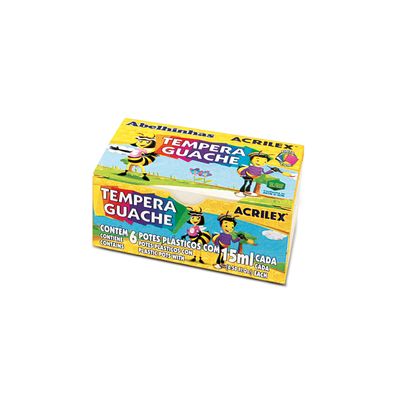Tinta Guache Acrilex com 6 Cores 15ml