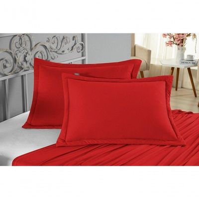 Porta Travesseiro Matelado Nobre 1 Peça Malha 100% Algodão - Vermelho