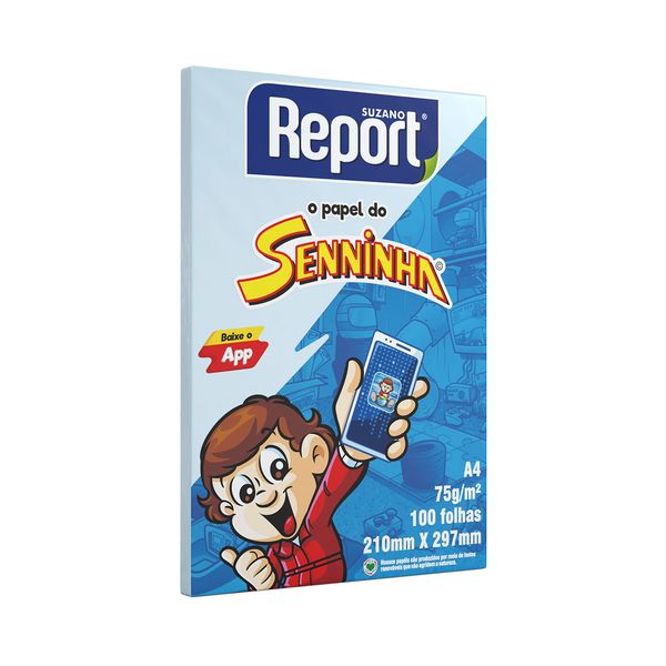 Papel Sulfite Report Seninha A4 Azul 75g com 100 Folhas
