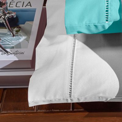 Par de Fronhas 70cm x 50cm 2 Peças Paris  Percal 150 Fios 100% Algodão - Branco