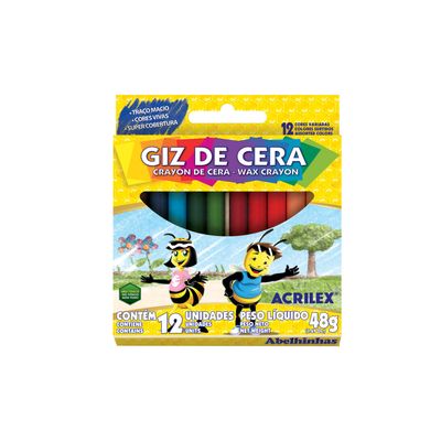 Giz Cera Acrilex Regular com 12 Cores 48g