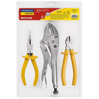 Kit de Ferramentas Tramontina com 3 Peças Amarelo