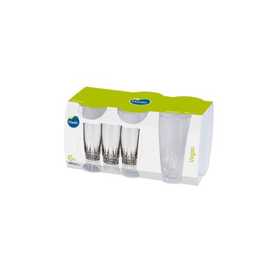 Jogo de Copos Nadir Vegas Long Drink de Vidro Liso com 6 Peças 300ml