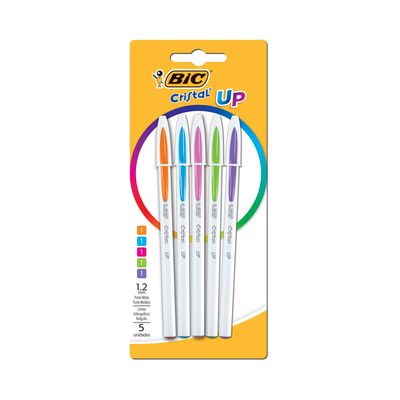 Caneta Esferográfica Bic Cristal Up 1.2mm Colors com 5 Unidades