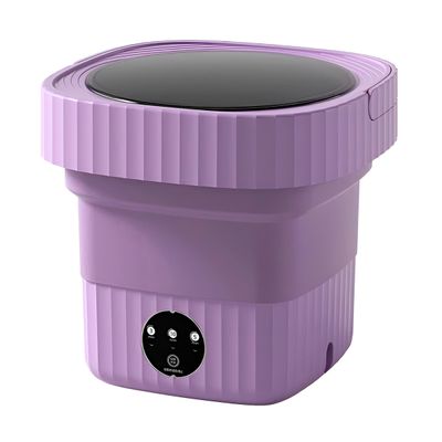Mini Máquina De Lavar Roupas Dobrável 12 Litros Lilás