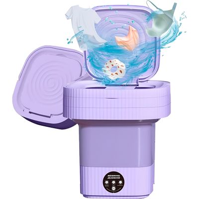 Mini Máquina De Lavar Roupas Dobrável 12 Litros Lilás