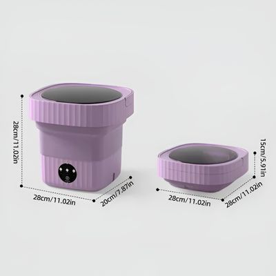 Mini Máquina De Lavar Roupas Dobrável 12 Litros Lilás