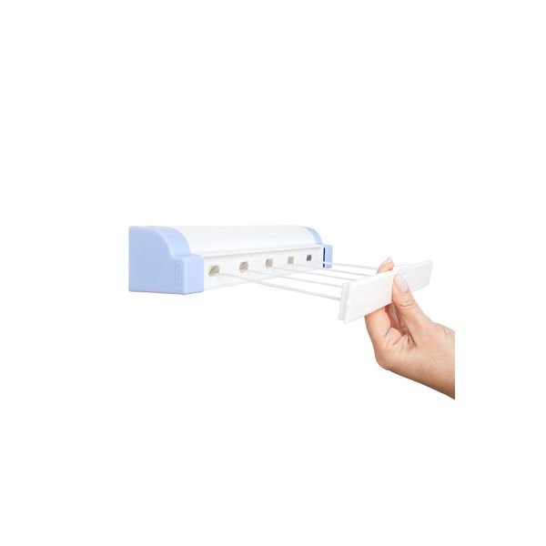 Varal Automático Secalux em Poliestireno com 5 Cordas de 4m Branco Varal Automático Secalux em Poliestireno com 5 Cordas de 4m Branco