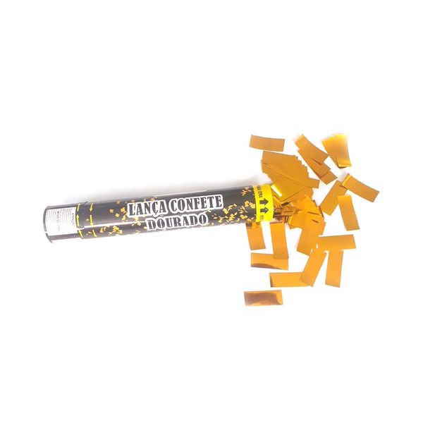 Lança Confete Silver Dourado 30cm Lança Confete Silver Dourado 30cm