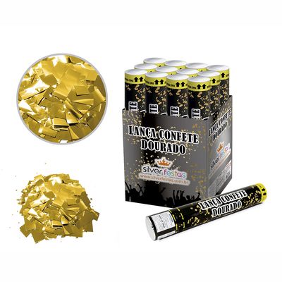 Lança Confete Silver Dourado 30cm