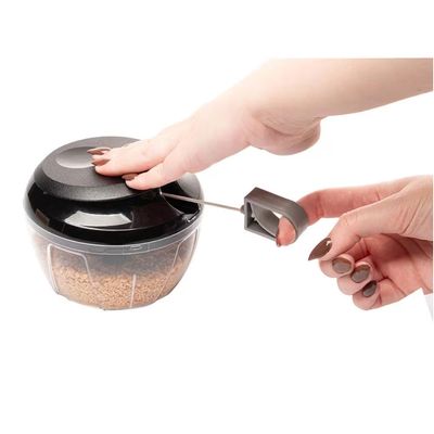 Miniprocessador Manual Lyor Premium 3 Lâminas 13,5x9,5cm Corte Preciso Design Compacto Fácil de Limpar Cinza