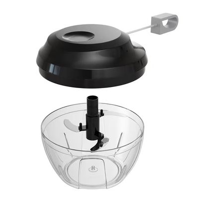 Miniprocessador Manual Lyor Premium 3 Lâminas 13,5x9,5cm Corte Preciso Design Compacto Fácil de Limpar Cinza