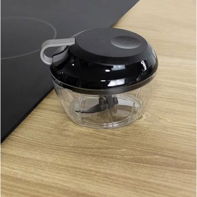 Miniprocessador Manual Lyor Premium 3 Lâminas 13,5x9,5cm Corte Preciso Design Compacto Fácil de Limpar Cinza