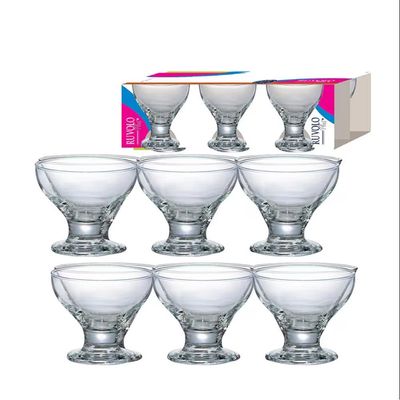 Conjunto de Taças de Sobremesa Ruvolo Paradise em Vidro  6 Peças Transparente