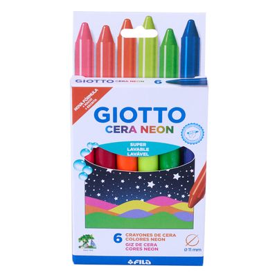 Gizão Cera Giotto Maxi 06 Cores Neon