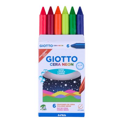 Gizão Cera Giotto Maxi 06 Cores Neon