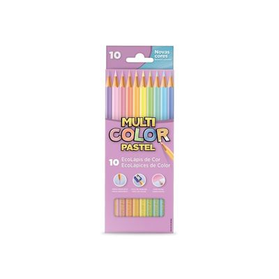 Lápis de Cor Faber-Castell Multicolor Pastel Color 12 Cores