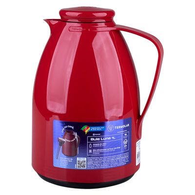 Bule Térmico Termolar Luna Plástico com Infusor Vermelho 1L