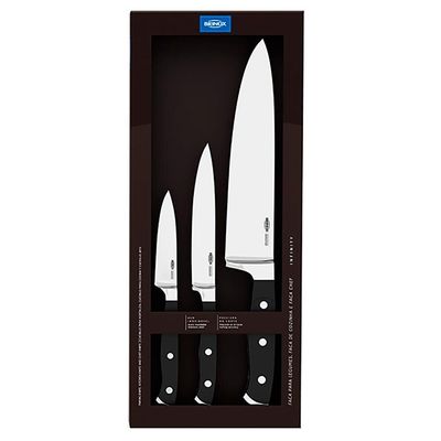 Conjunto de Facas Brinox em Aço Inox e ABS Infinity 3 Peças n/a
