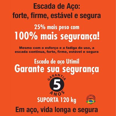 ESCADA DOMESTICA 5 DEGRAUS MAXIUTIL BR UTIMIL Branco