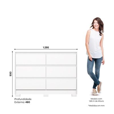 Cômoda 6 Gavetas Layla Casa 812 Branco